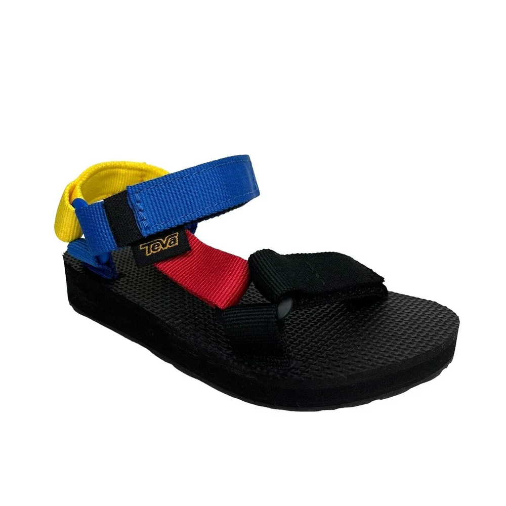 Teva Toddler Boys Girls Sport Sandal Size 8 Black-Multi Adjust‎ Straps Open Toe